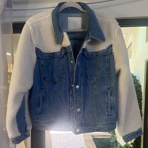 MOTHER Blue and Cream Jean Jacket - new / XL / never worn w/tags